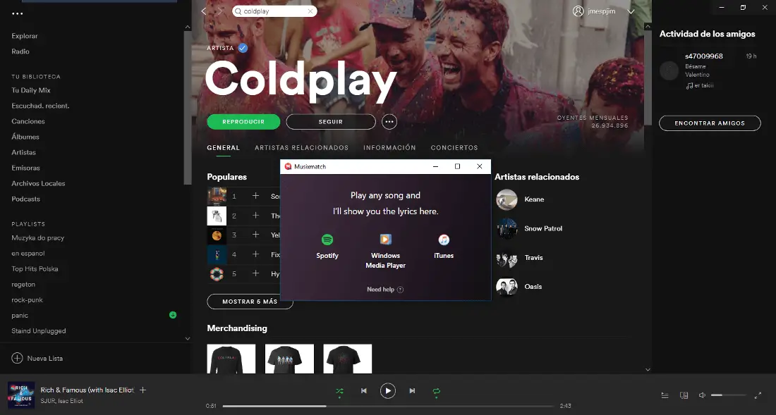 spotify lyrics desktop not showing