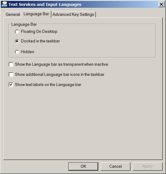 keyboard shortcuts windows 7 language