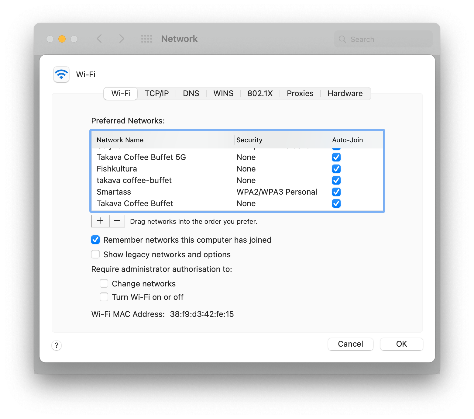 Big Sur network preferences